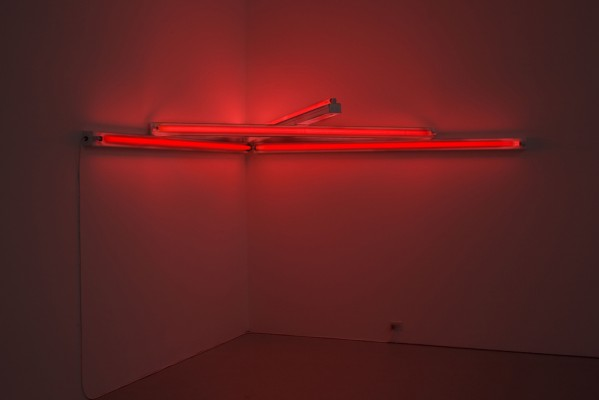 1_1Dan Flavin, Monument 4 for those who have been killed in ambush (to P.K. who reminded me about death), 1966, Red fluorescent light, 244 cm, 183 cm deep.png