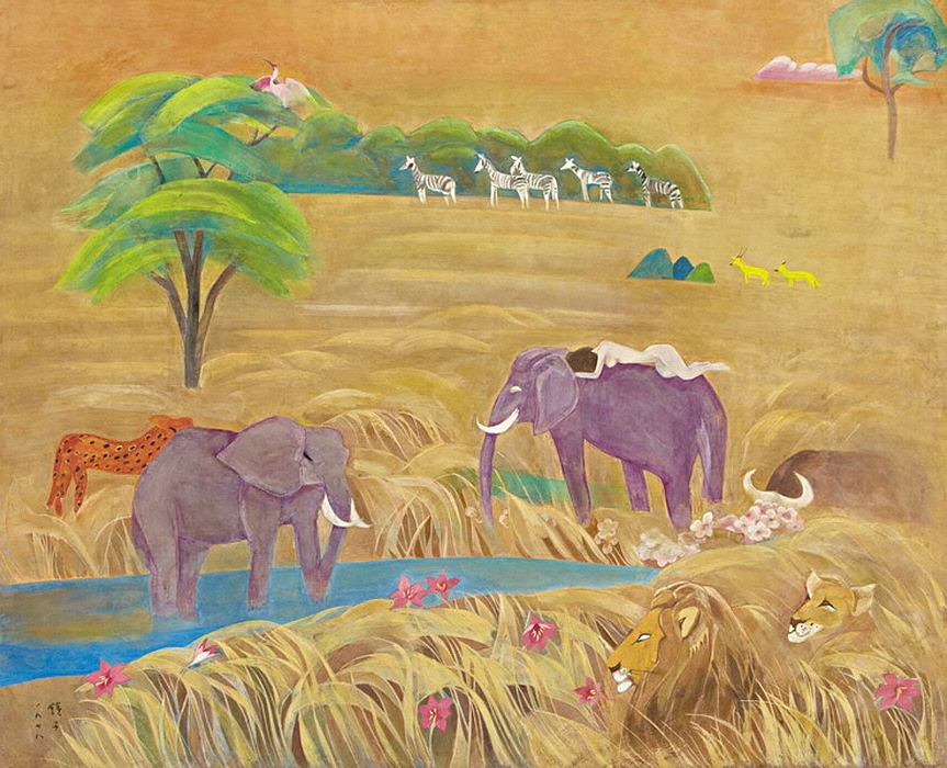 천경자, 초원II, 1973, 종이에 채색, 104x129.jpg