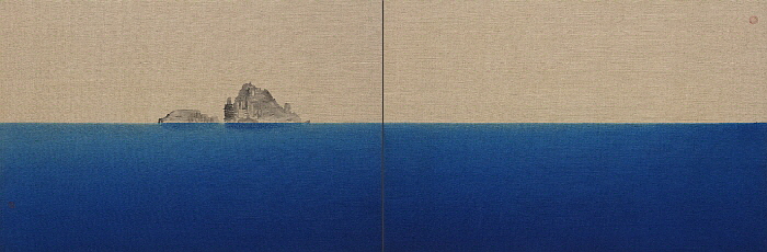 섬-독도, 김현철, 아사천에 채색, 60.6 x 91cm x 2ea, 2018.jpg