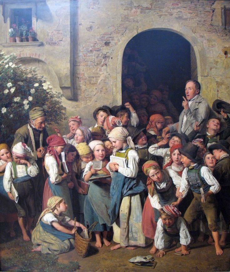 페르디난드 게오르크 발트뮐러 After School, oil on canvas, 1841.jpg