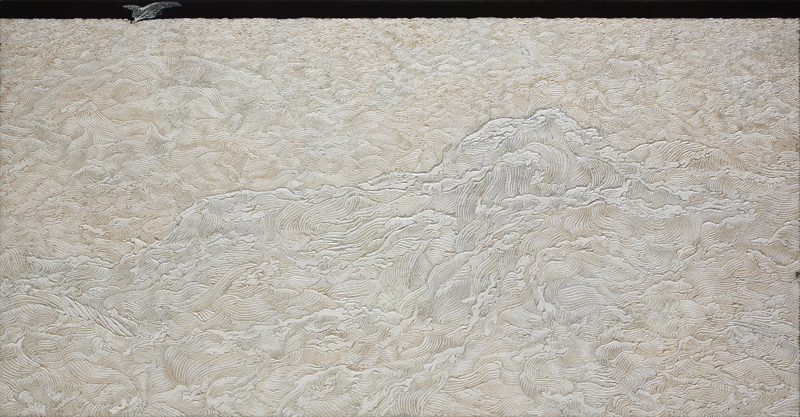 1. 우민정 ㅣ The wave ㅣ 120×60㎝ ㅣ 마, 황토 백토 위에 채색 ㅣ 2016.JPG
