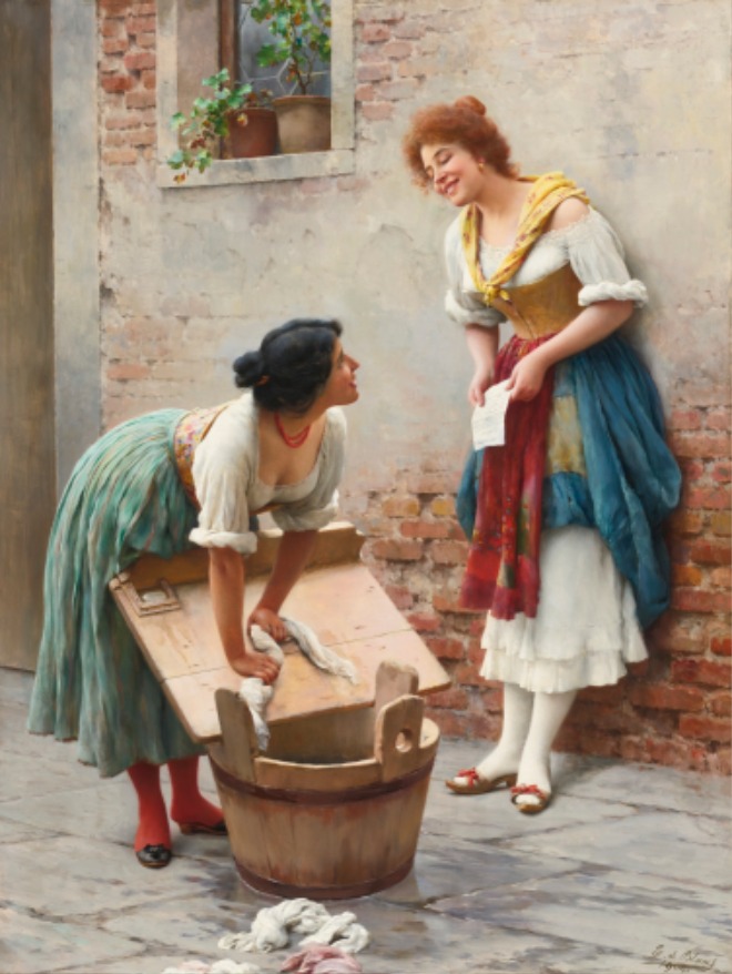 유진 드 블라스, 소식을 나누다(Sharing the News), 1904.jpg
