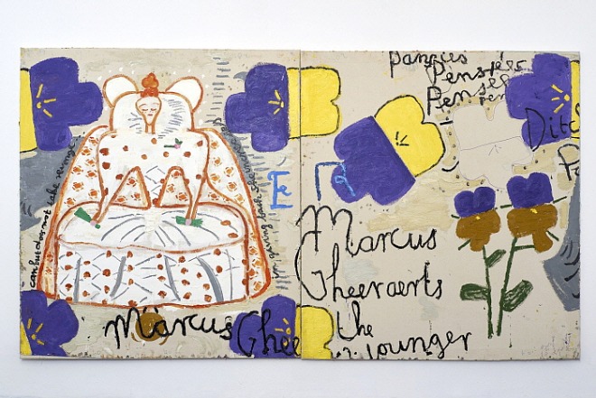 Queen of Pansies (Dots) 2016 Oil on Canvas 183 x 331 cm Rose Wylie.jpg