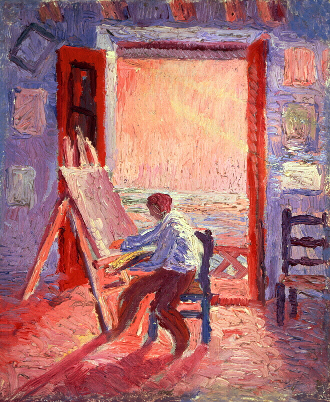 1. 아버지의 초상화와 에스 야네르에 있는 집 Portrait of My Father and the House at Es Llaner, 1920.jpg
