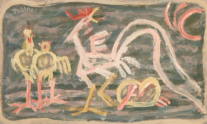 [꾸미기]닭과 병아리, 1950년대 전반, 종이에 유채, 30.5×51cm. 국립현대미술관 이건희컬렉션..jpg