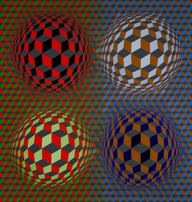 Victor Vasarely, 1979, Stri-oet, Vasarely Museum, Budapest.jpg