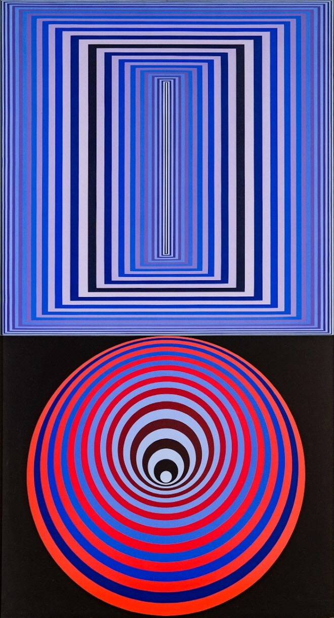 Victor Vasarely, 1970–1975, Doupla, Acrylic on canvas, Vasarely Museum, Budapest.jpg