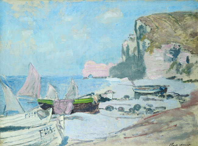 Claude Monet, Bateaux de p&ecirc;che, &Eacute;tretat, 60×81㎝, 1884.jpg