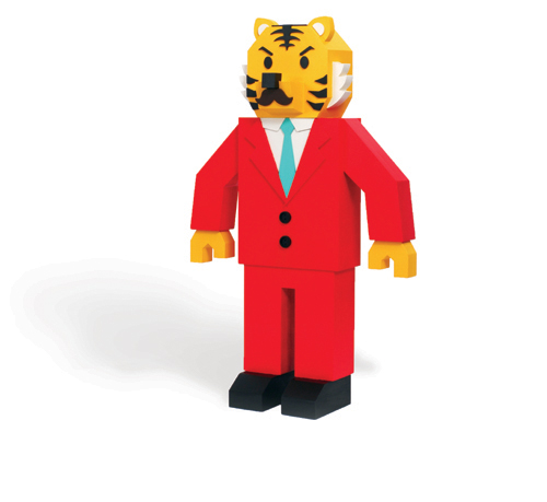 Beast Corporation 사장 50 20 70cm ply wood, water paint 2013.jpg